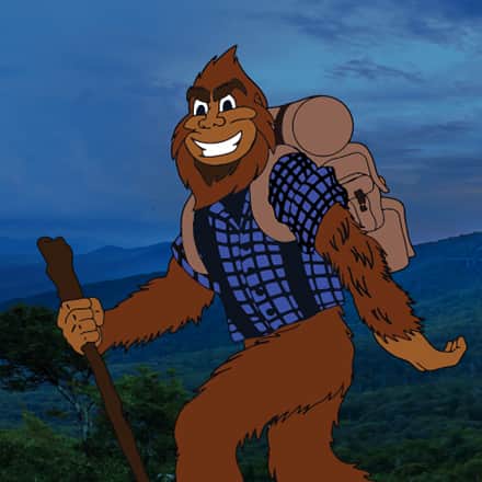 Marv hiking against a backdrop of the Blue Ridge Mountains.