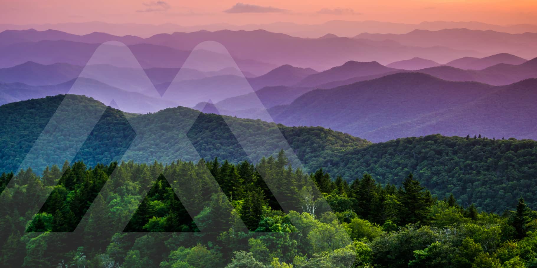 A scenic view of the Blue Ridge Mountains.