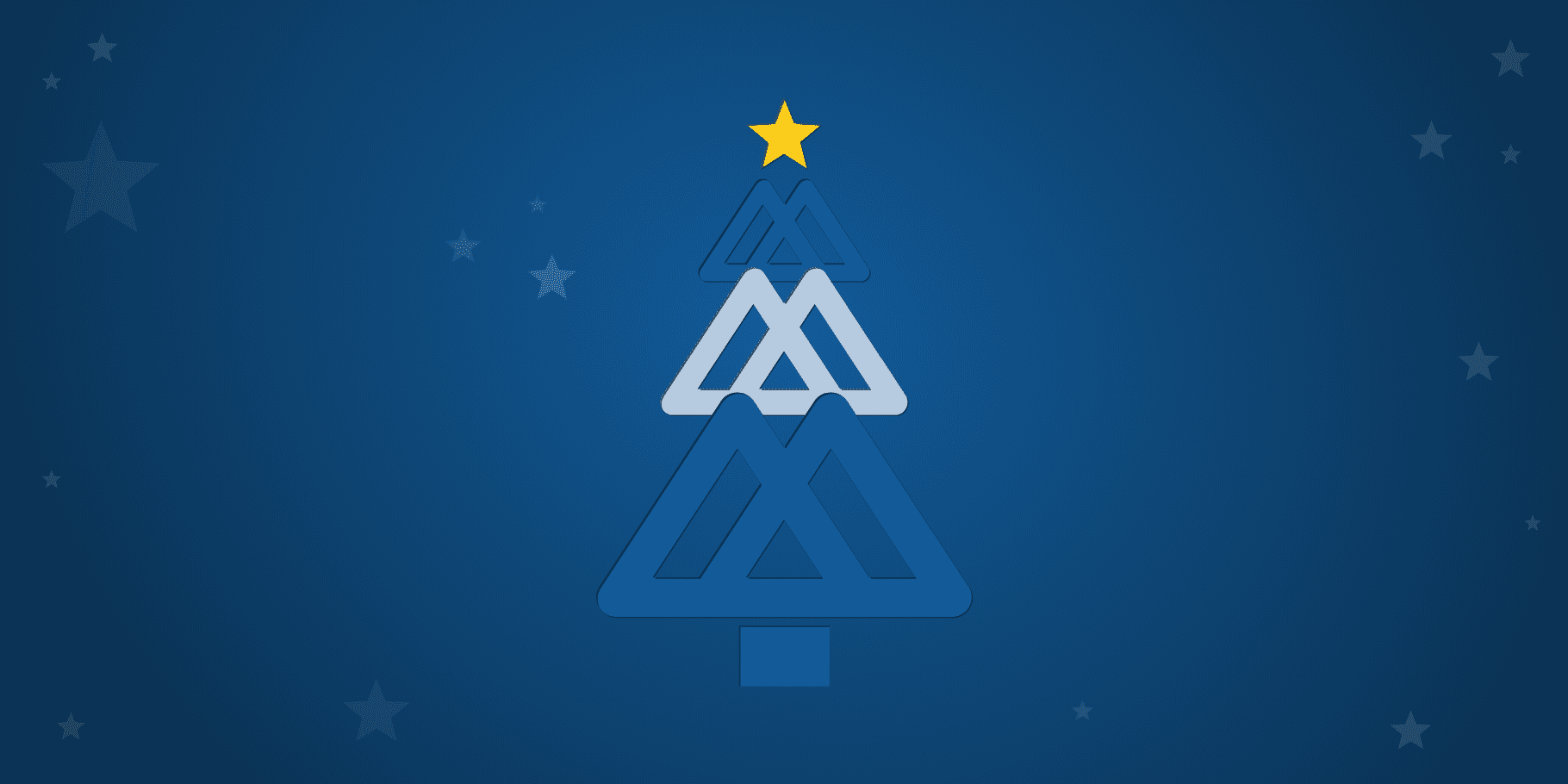 The Mountain Credit Union icons in the shape of a Christmas tree.