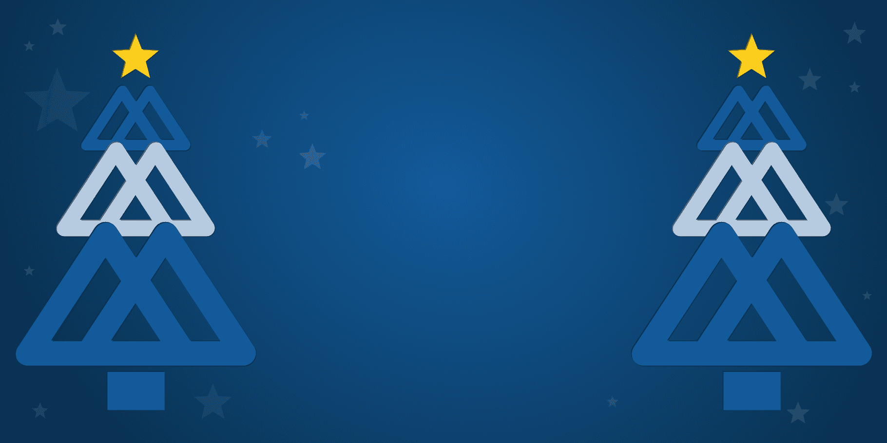 Mountain Credit Union icons in the shape of two Christmas trees.